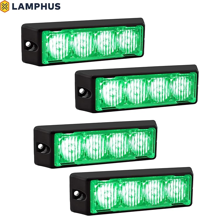 4pc SolarBlast 4W Green LED Flashing Strobe Light Head [22