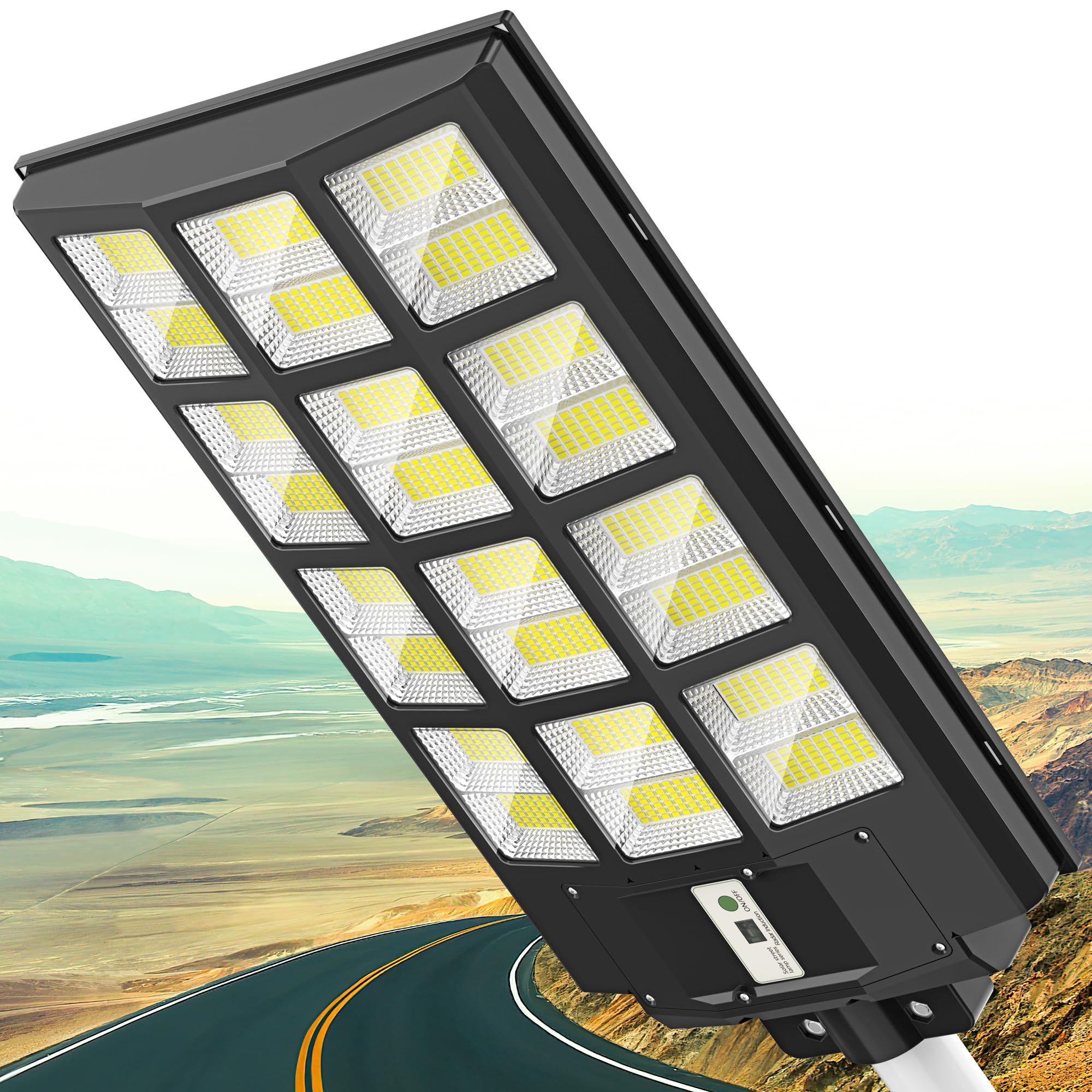 333 LED Solar Motion Sensor Security Light - 3000LM, IP64 Waterproof, Wall Mount