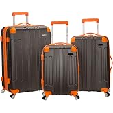 Rockland London Hardside Spinner Wheel Luggage, Charcoal, 3-Piece Set (20/24/28)