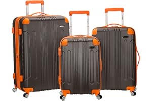 Rockland London Hardside Spinner Wheel Luggage, Charcoal, 3-Piece Set (20/24/28)