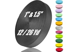 ADALT LION Nylon Webbing 1 Inch 1.5Inch Wide, Heavyweight Webbing Strap 12 Yard, Nylon Straps for Indoor or Outdoor DIY Gear Repair, Pet Collars, Crafts