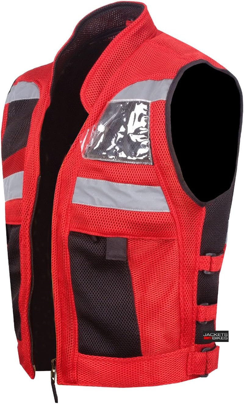 VT MOTORCYCLE RED REFLECTIVE VISIBILITY BASE VEST XL