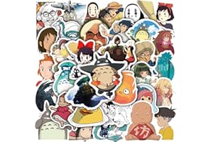 SHOUQIUZHONGLV 50 PCS Japanese Cartoon Stickers, Kawaii Studio Anime Stickers Waterproof Vinyl Cute Stickers for Laptop Guitar Water Bottle Luggage Bike Fashion Decals for Kids Teen Girls Adults