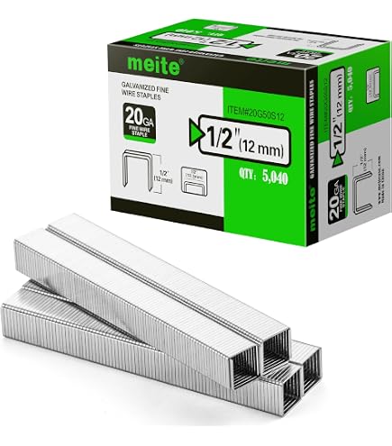 Meite 16 Gauge 7/16-Inch Crown Staples – 1-1/4-Inch Length, Galvanized, 20,000 Count, For Medium Crown Staple Guns - View #10