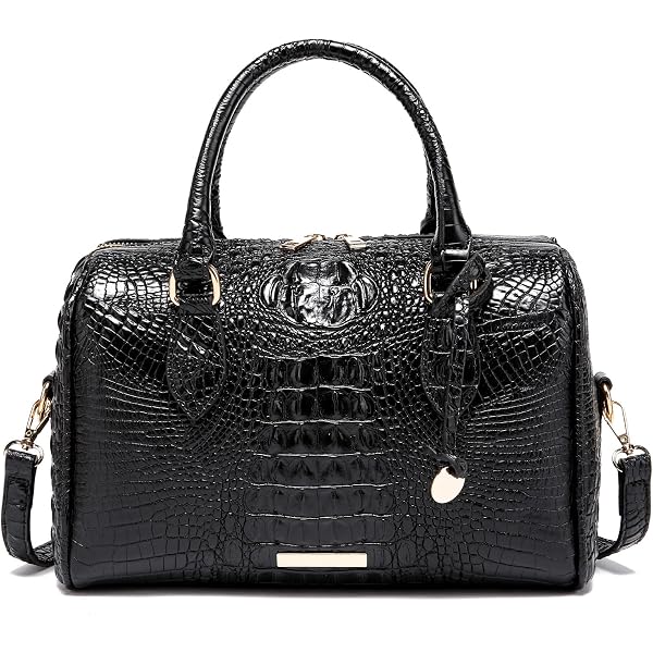 YVLSS Women's Leather Crocodile-Embossed Shoulder Tote – Genuine Leather Handbag For Evening, Work, & Travel - View #5