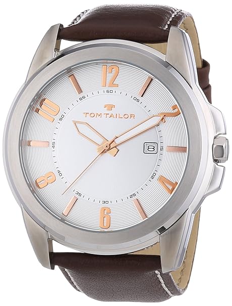 TOM TAILOR Herren-Armbanduhr XL Analog Quarz Leder 5413402