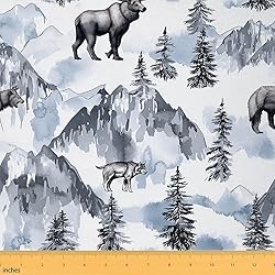 Erosebridal Deer Fabric by The Yard, Bear Wolf