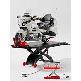 ZEEVIUMFT 1500 LB Heavy Duty Motorcycle Lift Table &ndash; Air-Powered ATV Lift with Side Extensions, 48" Platform, Ergonomic No-Bending Installation, Built-in Jack, Fits Harley, Indian &amp; Custom Touring
