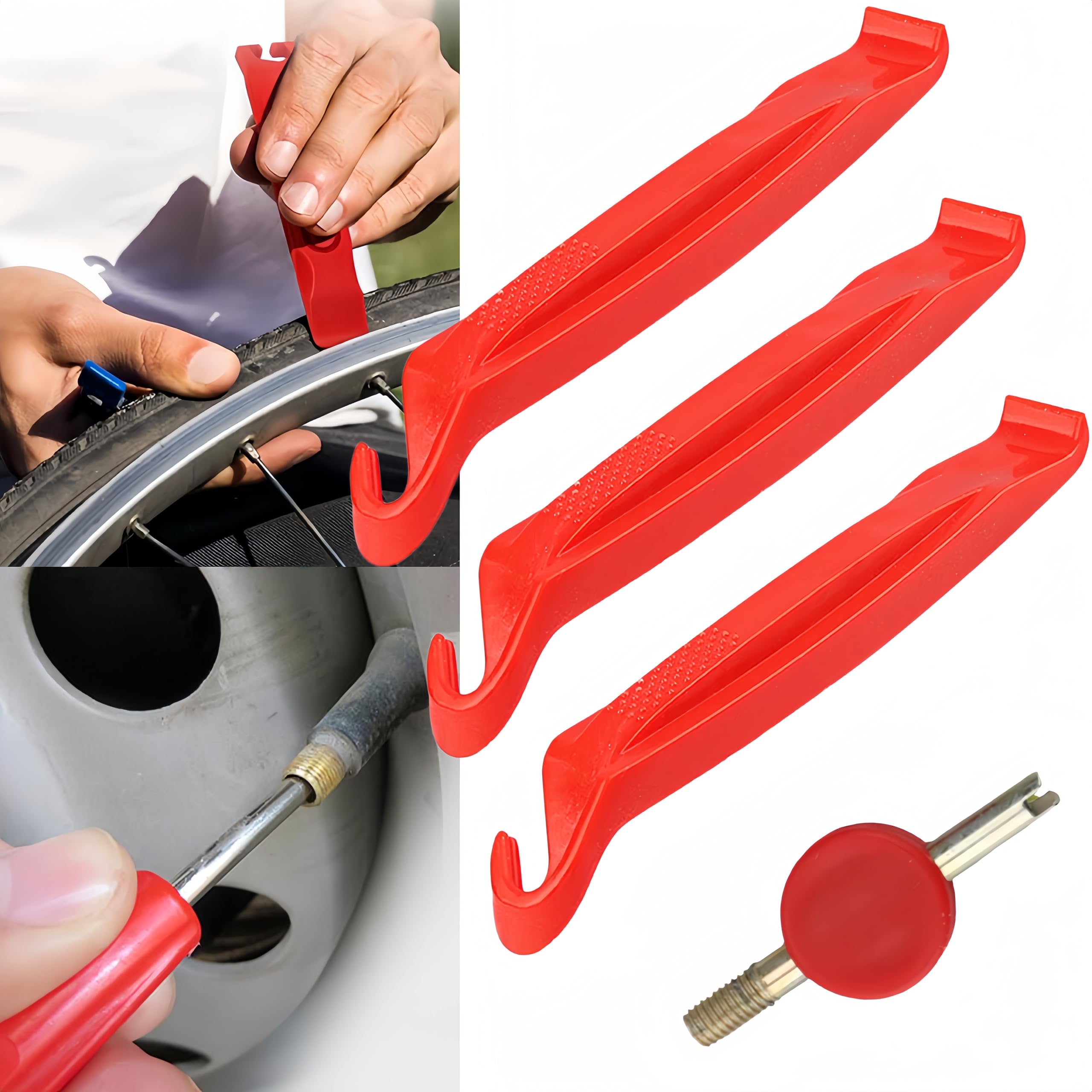 Cutiolly Bicycle Tyre Lever, 3 Pieces Tyre Lever, Plastic Tyre Lever, Mounting Lever, Bicycle Tyre Lever, Mounting Lever, Bicycle Tyre Repair Tyre Change Tool Set