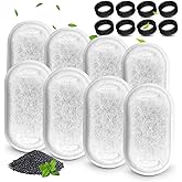Cat Water Fountain Filters, Compatible with Stainless Steel Pet Fountain 8 Filters with 8 Sponges Replacement Filters for Cat Fountain (8 Filters& 8 Sponges)