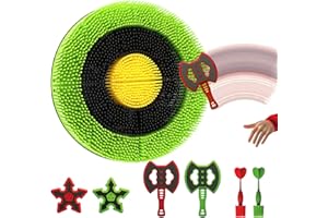 Axe Throwing Game for Backyard, Plastic Axe Throwing Target Set Includes 2 Throwing Axes 2 Ninja Stars 2 Darts, Wall-Mounted 