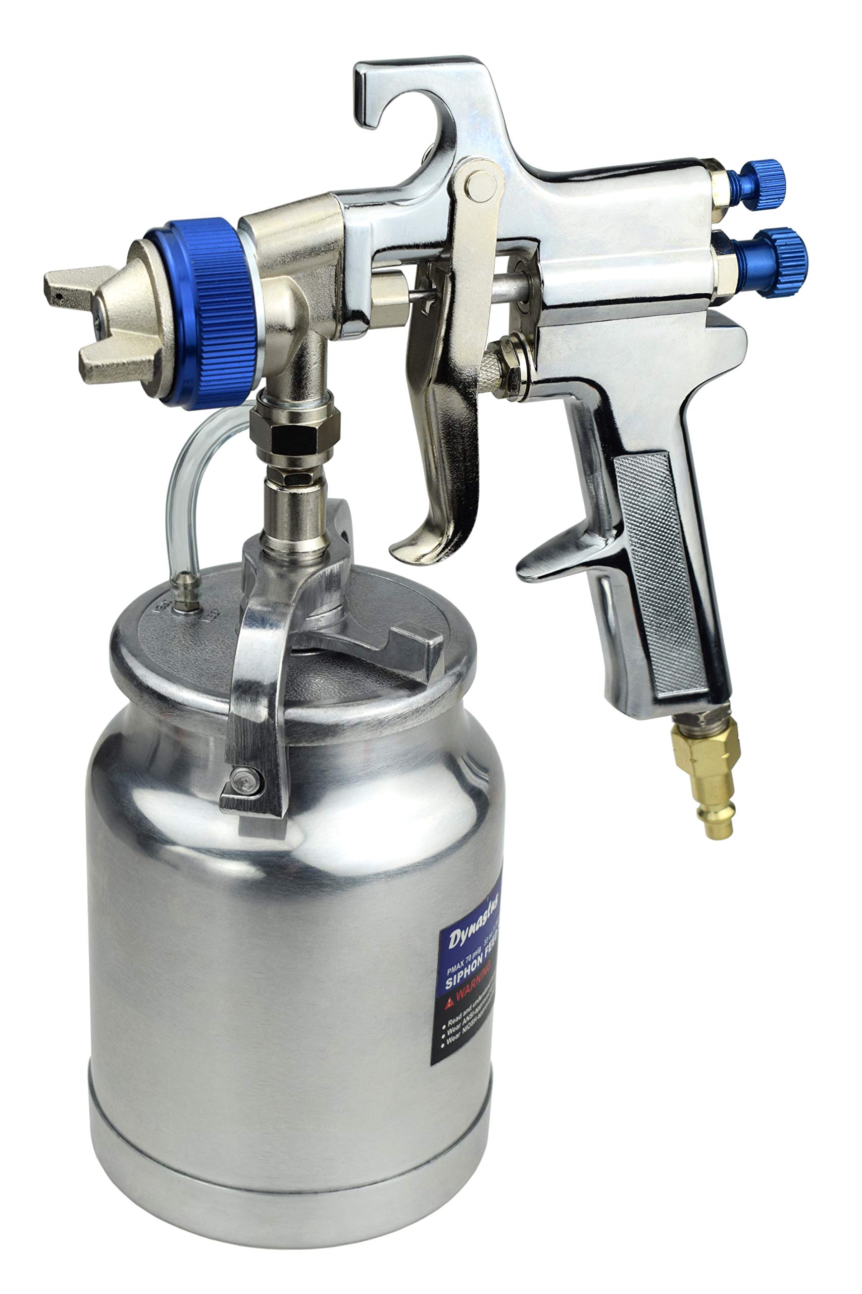 Dynastus 33 oz Siphon Feed Spray Gun - 2.5mm Nozzle for Spraying Oil-Based or Latex Paints, with Filtering and Cleaning Kits