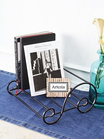 Artesia Iron Table Top Magazine Book Case Holder for Home | Book Storage
