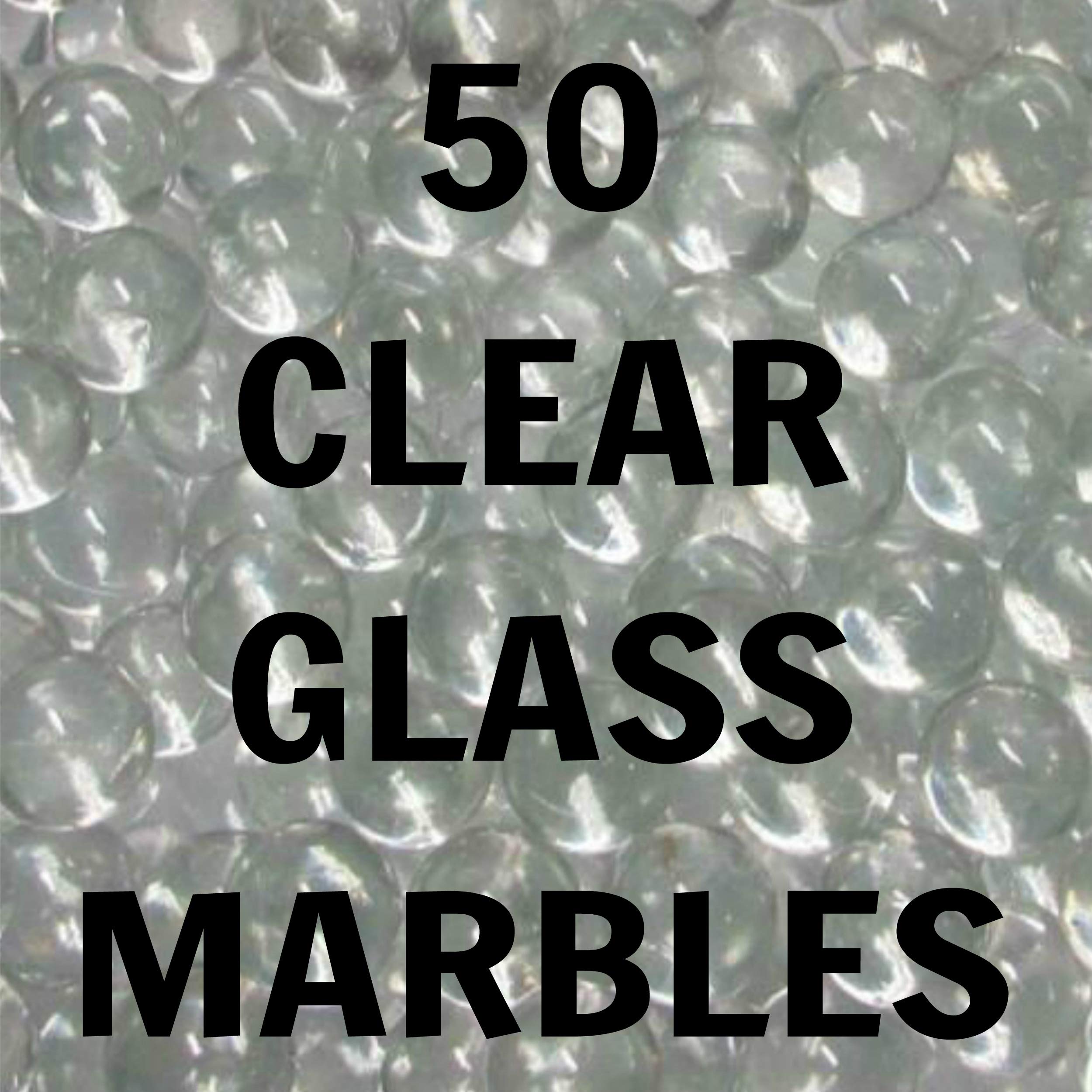 cleverlittlegifts 14mm Clear Glass Bubble Glass marble - ideal for Vase decoration - fish tanks (Clear Marbles, 50 Marbles)