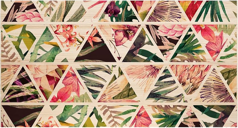 Madera De Pino Natural 105 X 80 Cm Circulos Abstractos Multicolor Cabecero Estampado Para Cama Dormitorio Decowood Dormitorio Muebles Futakuchi Hakata Com