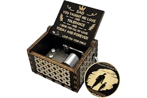 FNYDOX Birthday Gift for Dad from Daughter Son Child, Wooden Music Box Father’s Day Anniversary Valentine’s Day Gifts Musical Box, Black