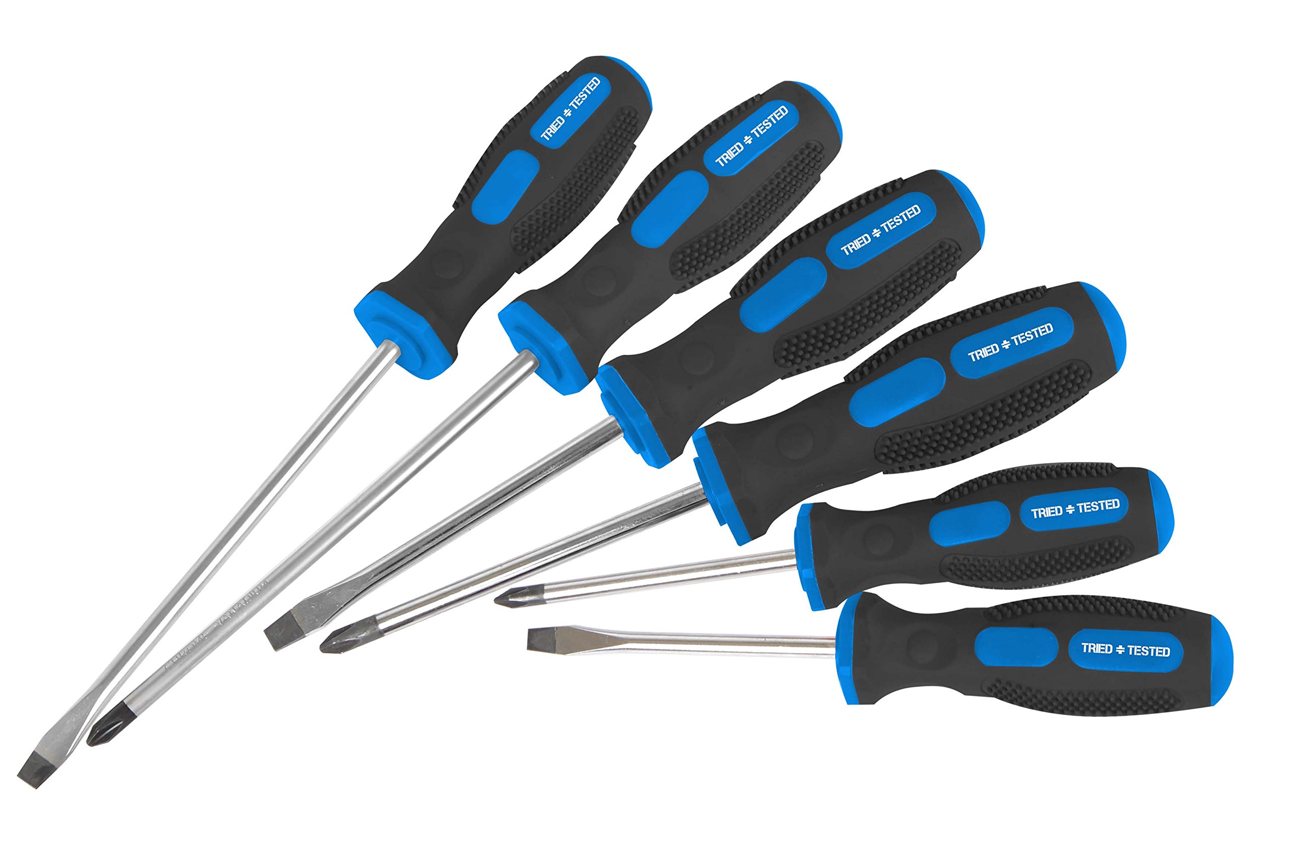 Tried + Tested Screwdriver Set 6 Piece Slotted, Phillips