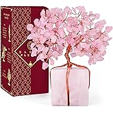 Rose Quartz Trees Gifts for Women, Mom, Sister, Unique Gifts for Her Birthday, Anniversary, 7 Chakra Healing Crystal and Stones for Positivity, Money, Good Luck, Tree of Life Home and Office Decor