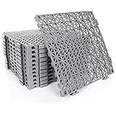 YOUNTHYE 12 Pack 12 x 12 Inch Interlocking Drainage Tiles Rubber Outdoor Tiles Splicing Waterproof Mat for Patio Pool Mats for Deck No-Slip Modular Interlocking Cushion for Shower Kitchen Yard Balcony