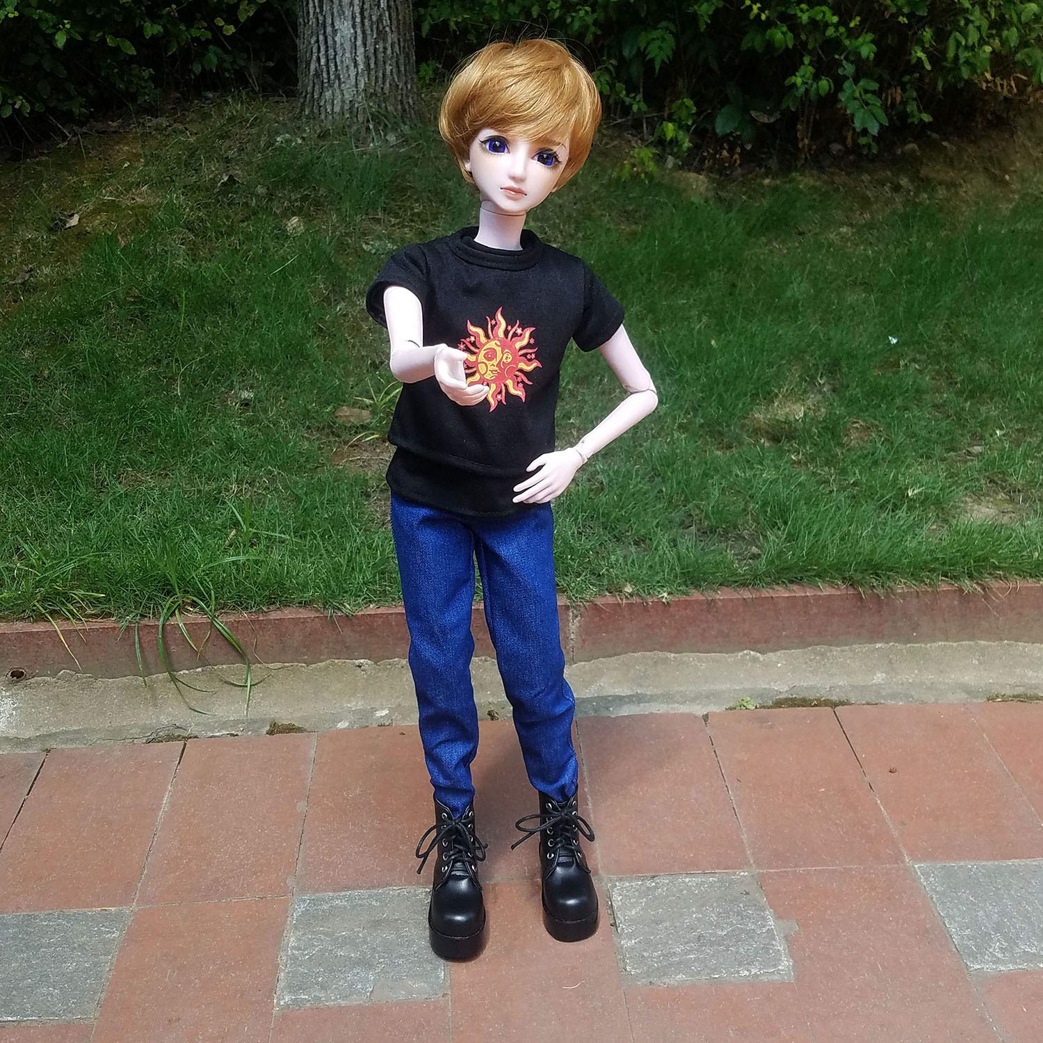 EVA BJD Full Set Photographer Jack 1/3 BJD Doll 22inch Male Boy Doll Ball Jointed Dolls + Makeup + Clothes + Pants + Shoes + Wigs + Doll Accessories