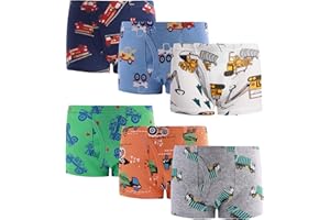 Finihen Boys Boxer Underwear Cotton Briefs Kids Toddler Boys Dinosaur Truck Panties.