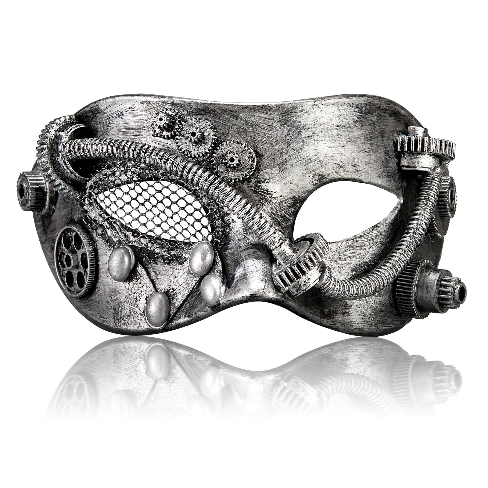 MYSEUNI 2025 New Steampunk Mechanical Mask Sliver- Steam Punk Halloween Cosplay - Masquerade Masks and Costumes for Men- Perfect for Masquerade Party, Ball, Prom, Christmas, New Years, Mardi Gras