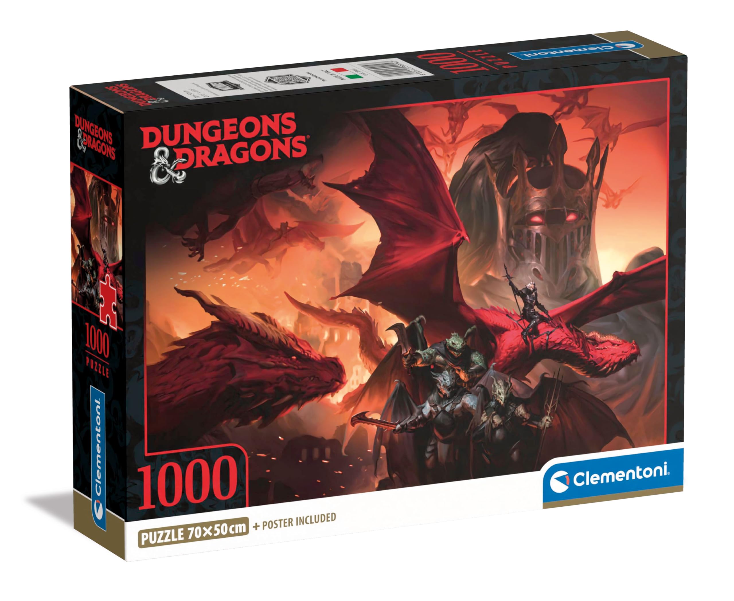 Clementoni Puzzle Dungeons & Dragons – 1000 Pieces – Adult Jigsaw Puzzle, Poster Included, Fun For Adults, Made In Italy, 39914