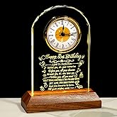 Arikyrist Happy 60th Birthday Crystal Clock Gifts for Men Women Turning 60 Birthday Quartz Clock Gifts with LED Wooden Light Base 60 Years Old Birthday Presents for Parents Mom Dad Home Decor