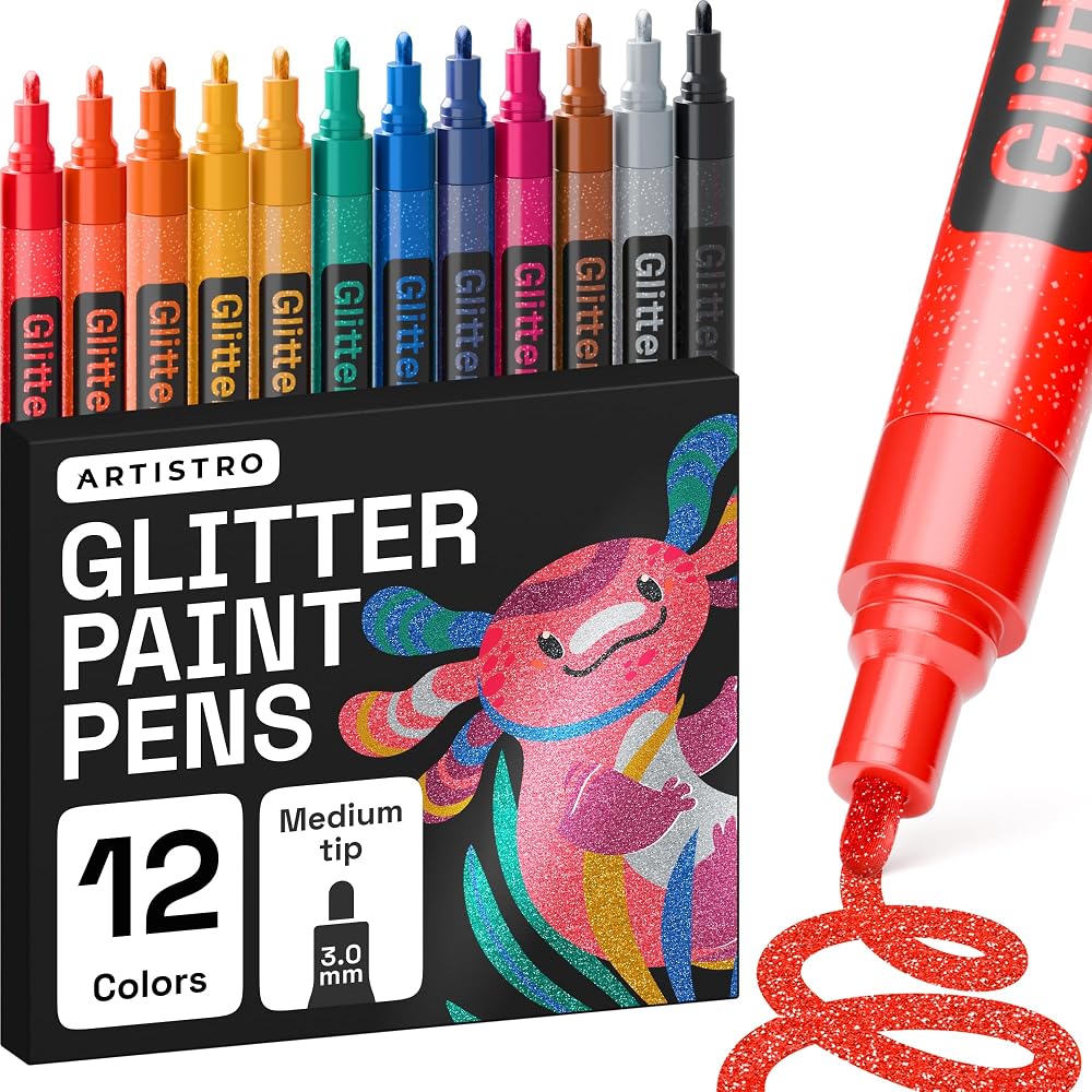 ARTISTRO 12 Acrylic Paint Markers 0.7mm Extra Fine Tip Non-Toxic