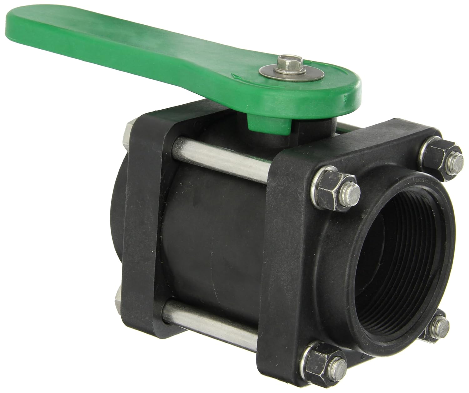Green Leaf V200 Polypropylene Bolted Ball Valve, Standard Port, 2" NPT