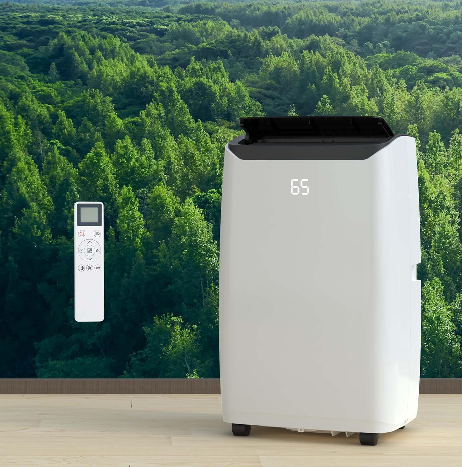 Photo 1 of 14,000 BTU Portable Air Conditioner, 3-in-1 Remote Control AC with 24-Hour Timer, Cooling/Dehumidifying/Fan/Low Noise/Energy Efficient, Office Cooling up to 750 Sq. Ft. Bedrooms/Offices, Black Top