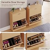 Vida Designs Pine Wood Shoe Cabinet with 2 Drawers Slim Hallway Storage view 6