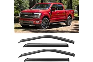 Cxdar Rain Guards for Ford F150 2015-2024 SuperCrew, Window Vent Visors Shades Wind Deflectors for 17-24 F-150 Raptor F250 F350 F450 F550 Super Duty SuperCrew
