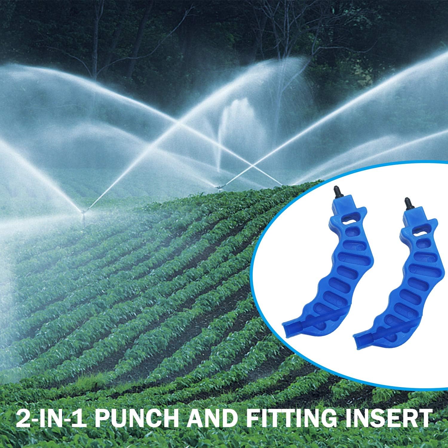 SHANGXING 2 PCS 2-in-1 Drip Irrigation Hole Punch Tool- Practical Drip Irrigation Tubing Hole Punch with 10 PCS Dropper Connector for 1/4 Inch Fitting Emitter Insertion Drip Sprinkler : Garden & Outdoor