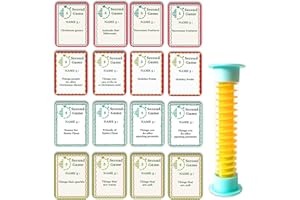 MLOLM Christmas 5 Second Game 108 Simple Question Christmas Party Games Cards Digital Timer and 5 Second Hourglass New Year Question Card Games for Adults Family Party Game