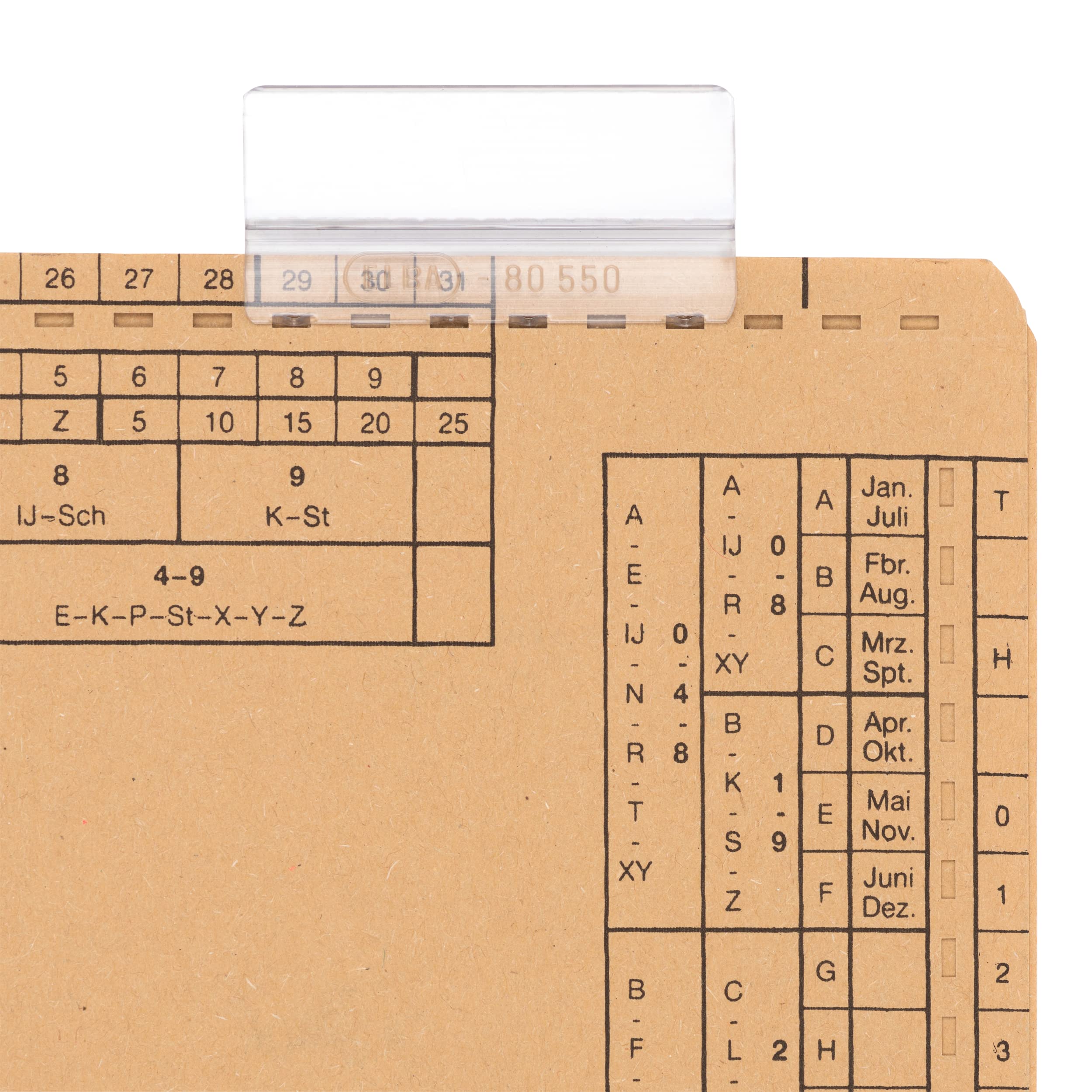 Elba 100552031 Label Holder for Hanging Files with 3–Line Inscription Label Pack of 50 Transparent