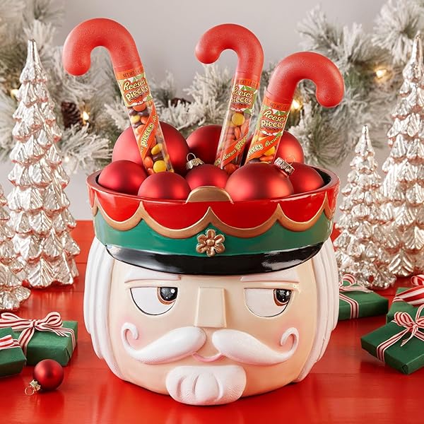 REESE’S PIECES PEANUT BUTTER IN A CRUNCHY SHELL, CHRISTMAS CANDY PLASTIC CANE, 1.4 OZ
