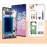 LNONLS for Samsung Galaxy S10 Plus LCD Display Screen Assembly Replacement for Samsung Galaxy S10Plus LCD Touch Digitizer Screen with Frame S10+ 6.4" G975U G975FD G975A without fingerprint Black