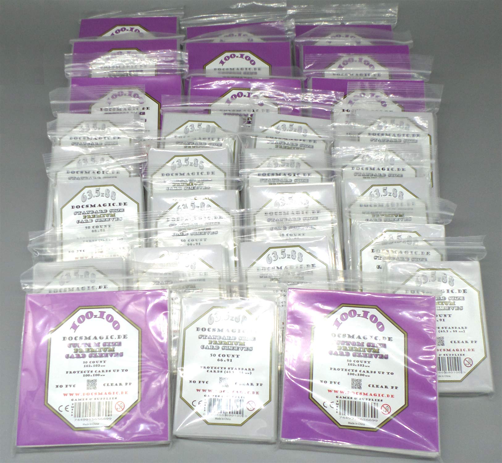 docsmagic.de Etherfields Full Premium Card Sleeves Bundle 29 Packs 63.5 x 88 & 100 x 100-1450