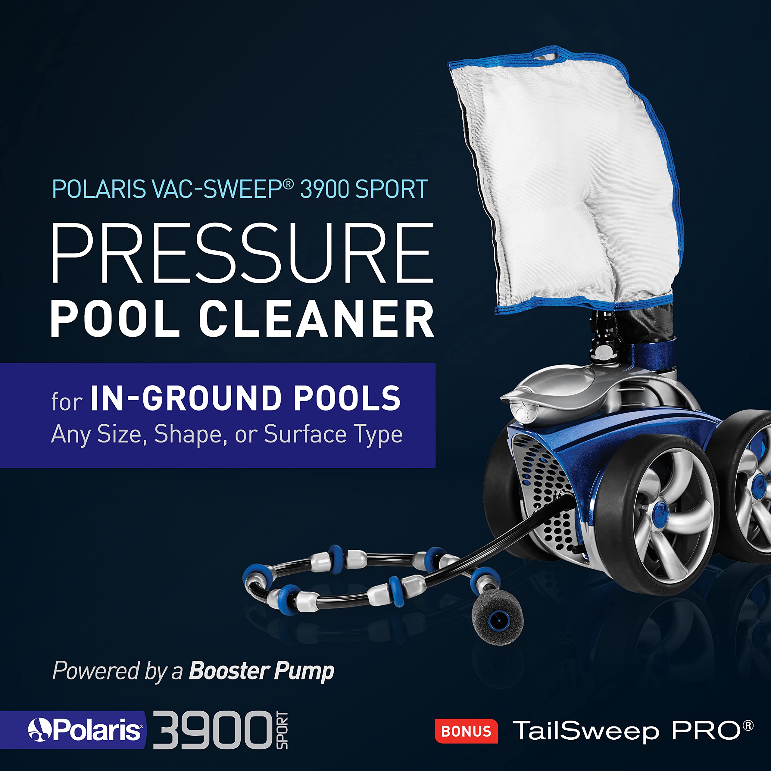 Polaris VacSweep 3900 Sport Pressure Inground Pool Cleaner, Triple Jet