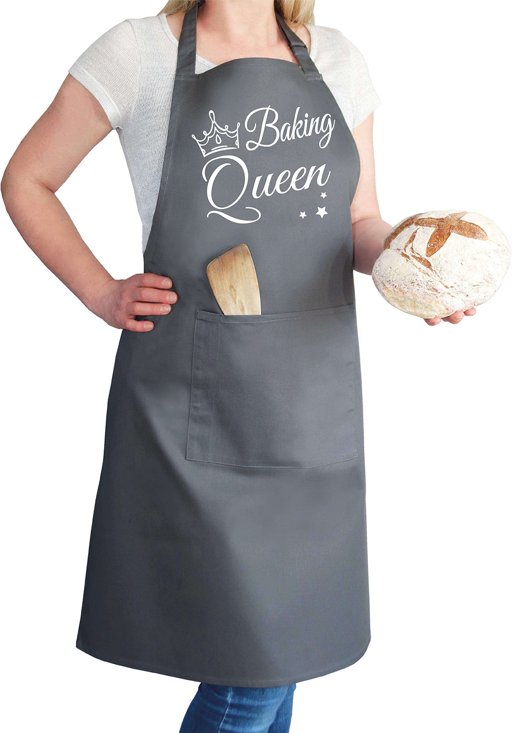 Ollie Octopus Baby Gifts BAKING QUEEN - Kitchen baking apron for women, aprons for women with pockets, apron for men.