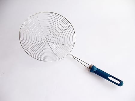 17 cm (17 cm) Bratpfanne Skimmer Sieb Schöpflöffel Löffel – Chips/pakora/Falafel Maker