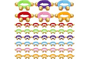 Lukmaa 48 Pcs Christmas Jingle Bells Musical Wrist Band Shaking Ankle Bells Adjustable Hand Bells for Kids Percussion Christmas Bells Musical Instruments Gift for Kids (Multicolor)
