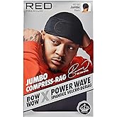 Red by Kiss Premium Bow Wow X Power Wave Durag, 360 Wave Compression Cap for Men &amp; Women, Adjustable Hook-and-Loop Strap, Ideal for Locs, Braids, Finger Waves (Jumbo Spandex - Black)