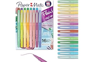 Paper Mate Flair Nature Escape Scented Felt Tip Pens, Medium Point (0.7mm), Assorted Colors, 16 Count - Perfect for Journaling, Writing, Coloring, Teacher Supplies
