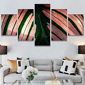 SIGNWIN 5 Panel Canvas Wall Art Abstract Closeup...