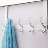 SKOLOO Over The Door Hook White 5-Hook Coat Rack Stainless Steel view 3