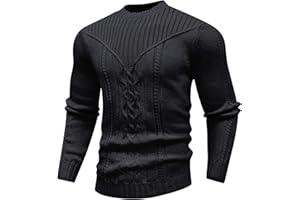 SAVKOOV Men's Pullover Long Sleeve Crewneck Knitted Sweater