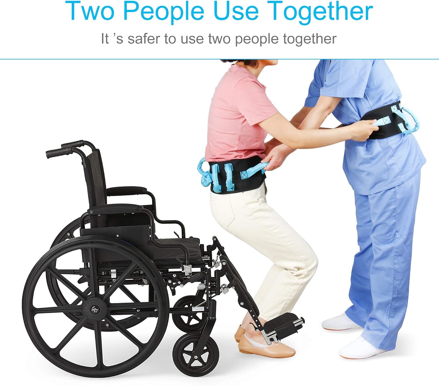 REAQER Transfer and Walking Gait Belt with 7 Handles for Patient Care(Adjustable Waist Circumference:31"~51"): Health & Personal Care