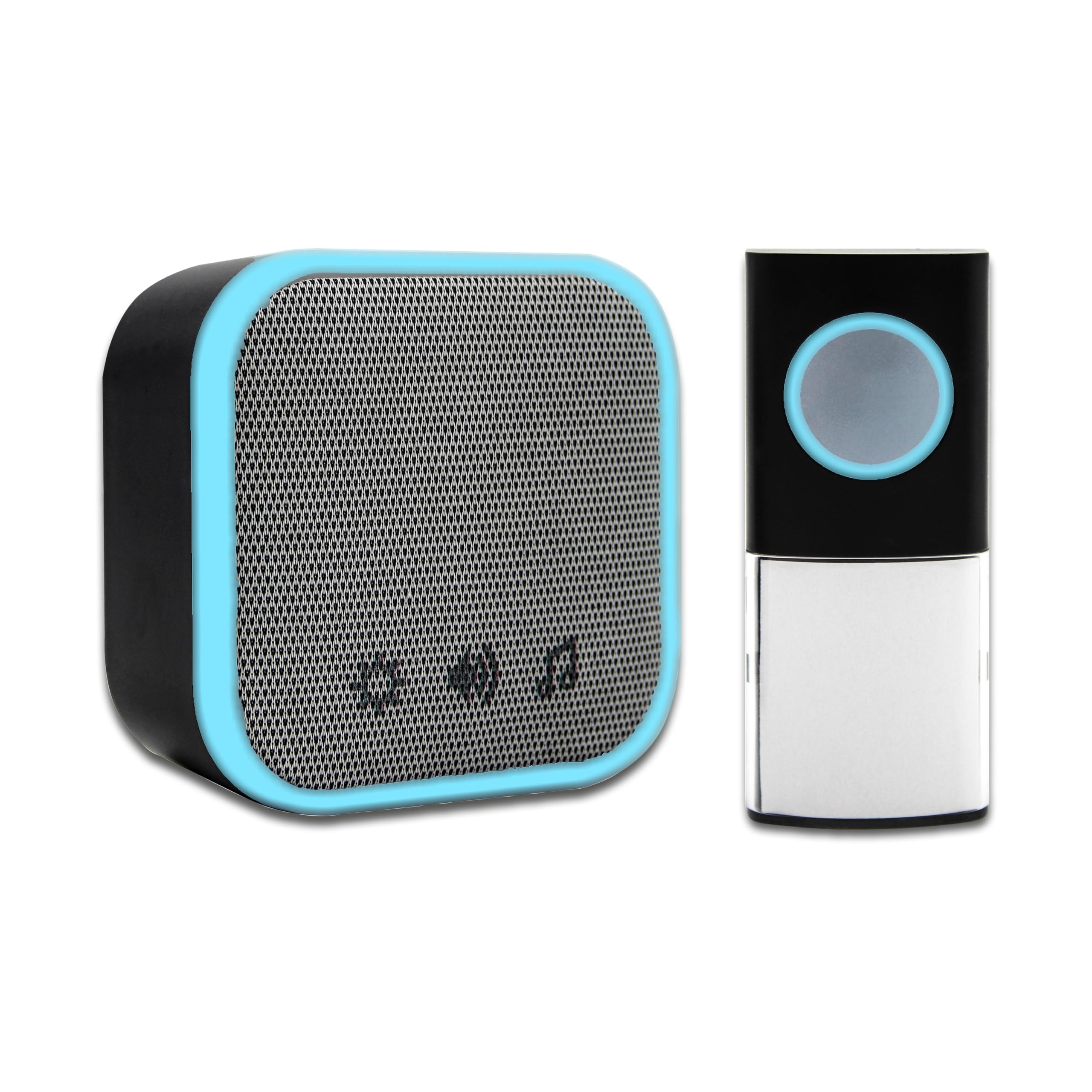 Uni-Com Wireless Portable Door Chime, 150m Operating Range, 30 Different Chimes, LED Chime Alert, 3 Operating Modes, Easy Install, Black